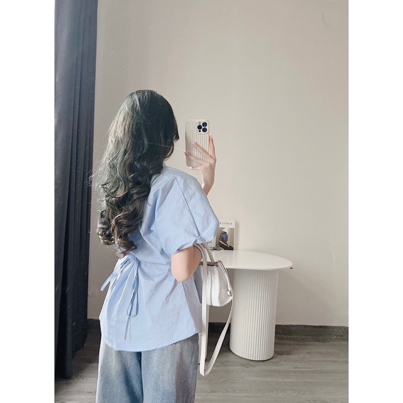 ÁO SƠ MI CHIẾT BUỘC EO TÔN DÁNG ÁO SƠ MI TRẮNG KHÔNG NHĂN