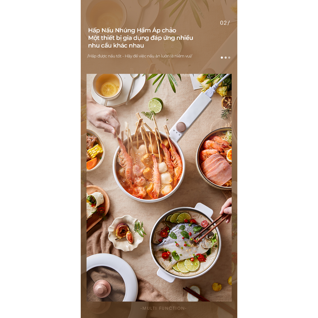 Nồi Điện Đa Năng Bear 1.6L DRG-P16M2 / 3L DRG-F30H1 | Hàng Chính Hãng | Bảo Hành 18T |  | Mimax Store