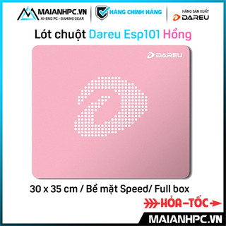 [Siêu rẻ] Lót chuột Dareu Esp101 hồng bọc viền chống trượt (350 x 300 x 5mm) Chính hãng fullbox