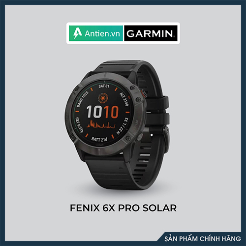 Đồng hồ Garmin Fenix 6X - Titanium Carbon Gray DLC , Pro Solar - Chính Hãng