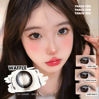 Lens mắt waffle đen tự nhiên giãn vừa - 0-10 độ kính áp tròng