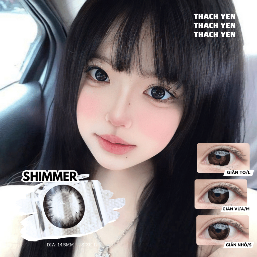 Lens Mắt Shimmer Đen Tự Nhiên Giãn To - 0-10 độ kính áp tròng