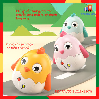 Đồ chơi lật đật đáng yêu cho bé hình con gà, lật đật nhắm mở mắt, liếc