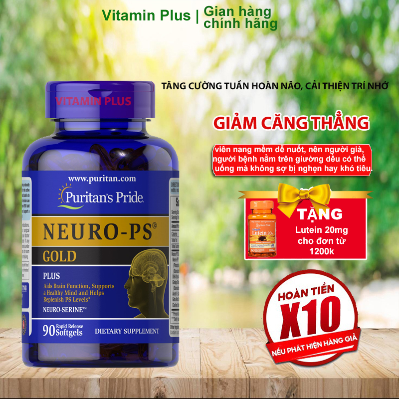 Viên uống bổ não, cải thiện trí nhớ Puritan's Pride Neuro-PS Gold 90 viên
