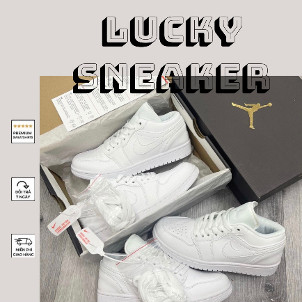 GIÀY JD1 TRẮNG FULL LOW DA THẬT LAI AU [ FREESHIP + BOX ]