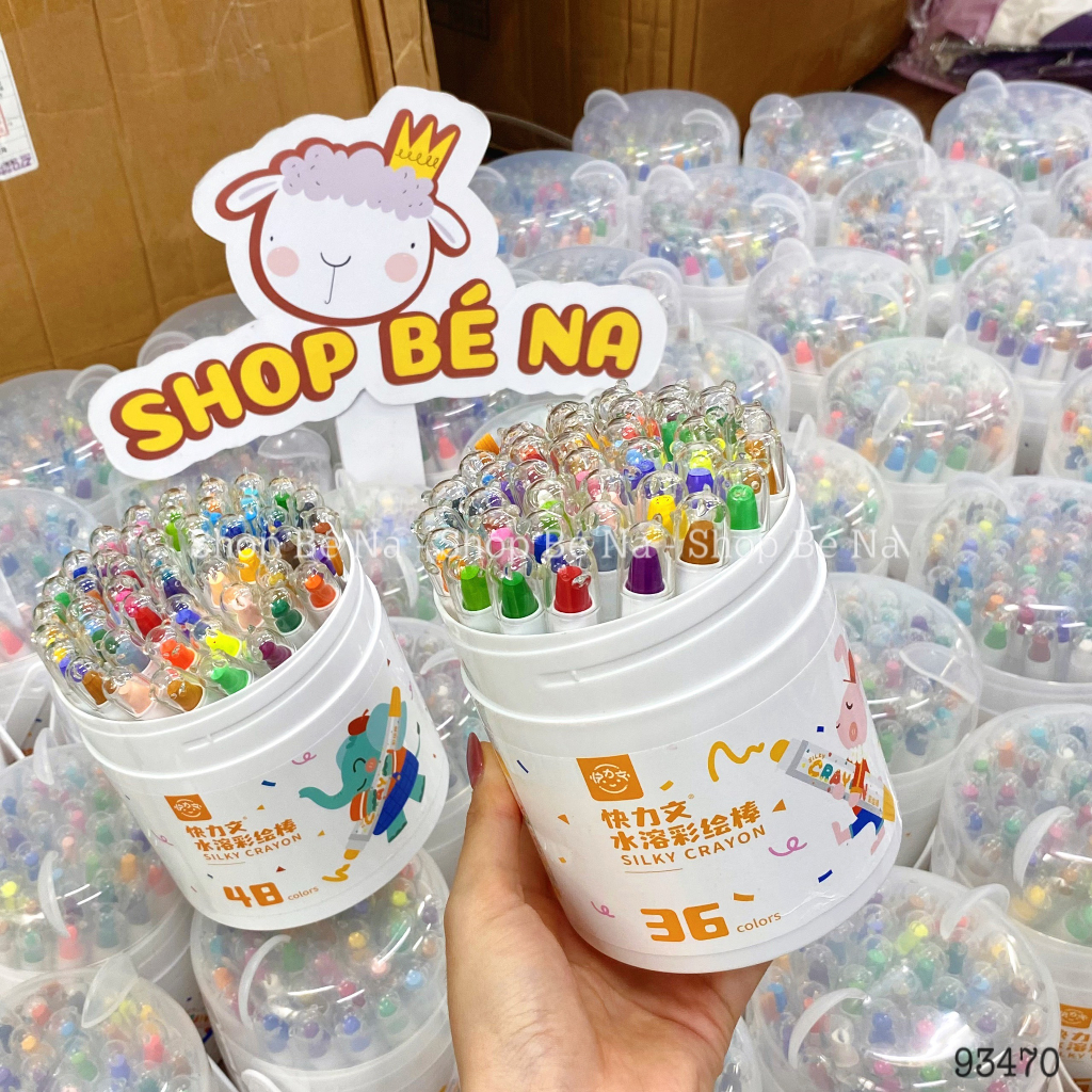 Bút sáp màu cao cấp cho bé, bút sáp màu Bambi, bút sáp học tập cho bé, Shopbena