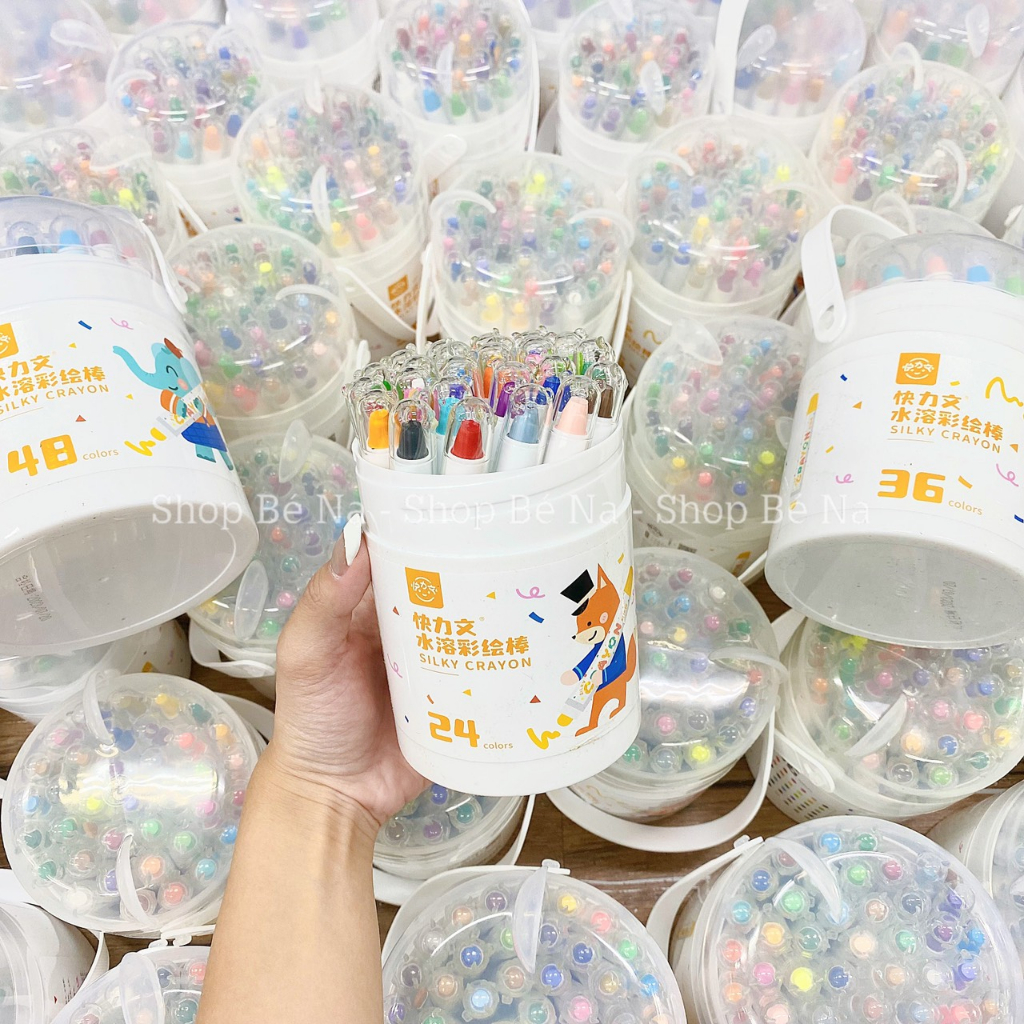 Bút sáp màu cao cấp cho bé, bút sáp màu Bambi, bút sáp học tập cho bé, Shopbena