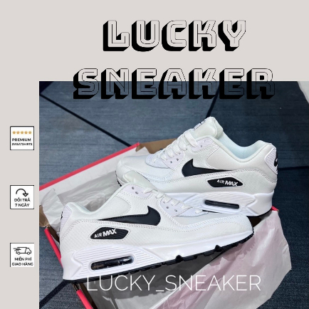 Giày Air Max90 White Black Trắng Vạch Đen Lai Au [ Bản Cao Cấp FullBox ]