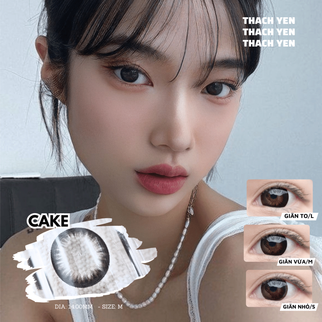 Lens Mắt Cake Đen Tự Nhiên giãn vừa - 0-10 độ kính áp tròng