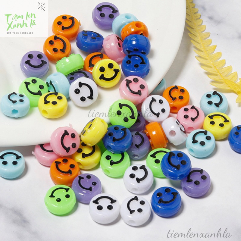 50 hạt xâu mặt cười size 10mm dễ thương làm đồ trang sức