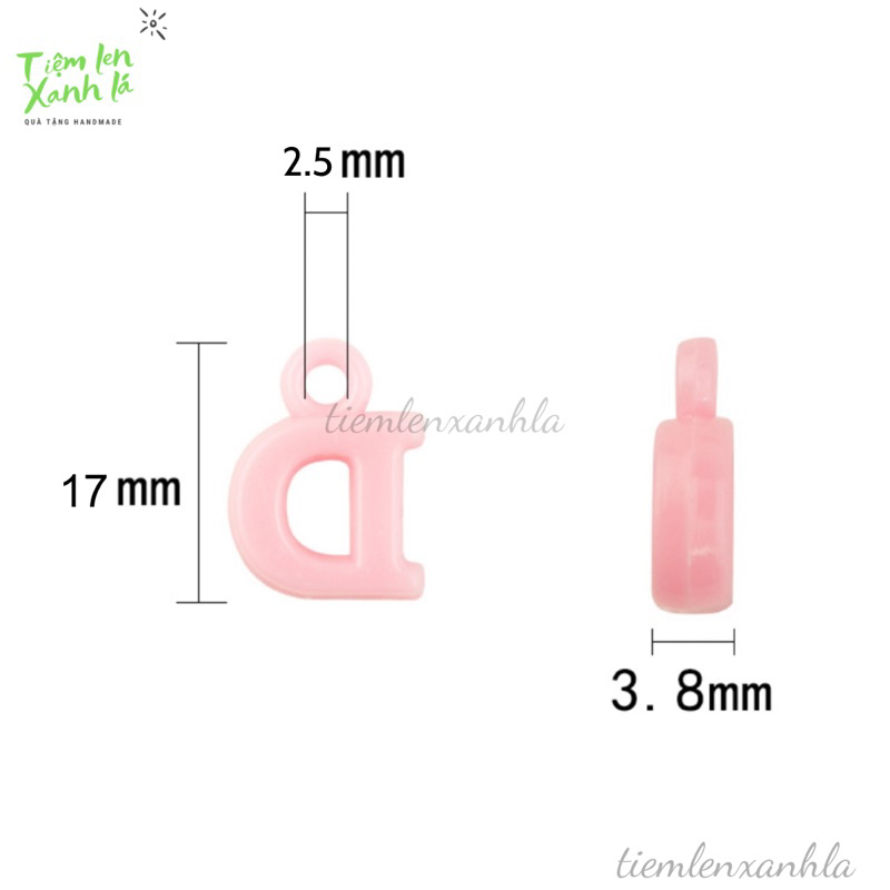 10g charm chữ bằng nhựa mix màu làm đồ thủ công