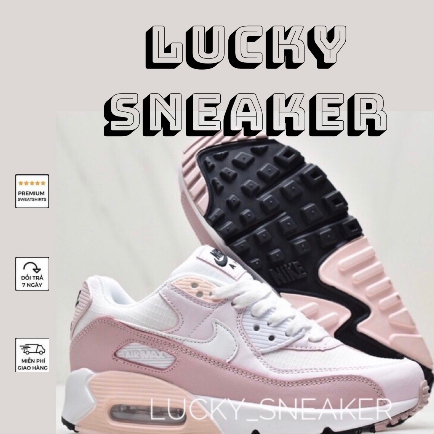 Giày Air Max90 White Pink Hồng Pastel Lai Au