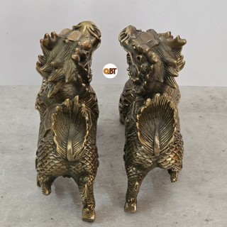 Cặp kỳ lân - long mã bằng đồng