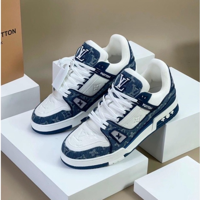 Giày LV Trainer, Louis Vuitton Trainer Black White, Giày LV Louis Vuitton HÀNG CAO CẤP