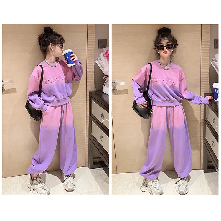 Quần áo trẻ em, Bộ quần áo thu đông bé gái họa tiết loang cá tính dễ thương cho bé trai, bé gái HB2320