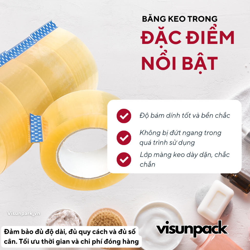 Băng Keo, Băng Dính Trong Suốt 100 Yard Dán Thùng Hộp Đóng Hàng 1 Cuộn Loại 1Kg/Cây