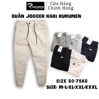 Qùa tang ngau nhien ko phai Qao Quần Jogger Dài Nam Kaki Co Giãn RURUMEN Chất Kaki Dày VNXK