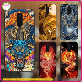 Ốp samsung a6 2018/ a6 plus/ j8 2018/ a8 2018/ j6 plus 2018/ a8 plus mặt lưng ép kính cường lực dẻo in hình rồng đẹp
