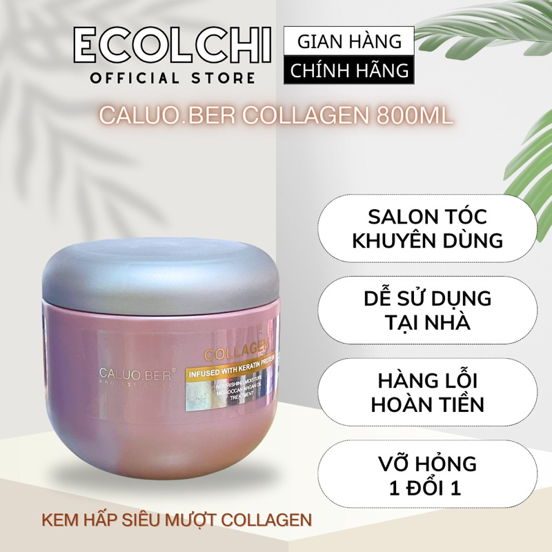 Kem hấp ủ tóc siêu mượt collagen Caluo.Ber 500ml phục hồi tóc hư tổn,dưỡng tóc khô xơ rối, uốn nhuộm CH