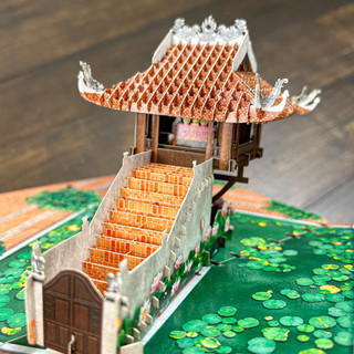Thiệp Gỗ 3D Pop Up Chùa Một Cột Hà Nội 20cm Quà Lưu Niệm - TAYTA