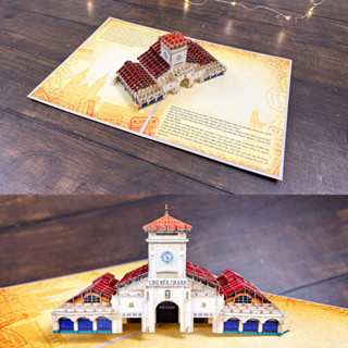Thiệp 3D Chợ Bến Thành Size A5 Quà Lưu Niệm Việt Nam