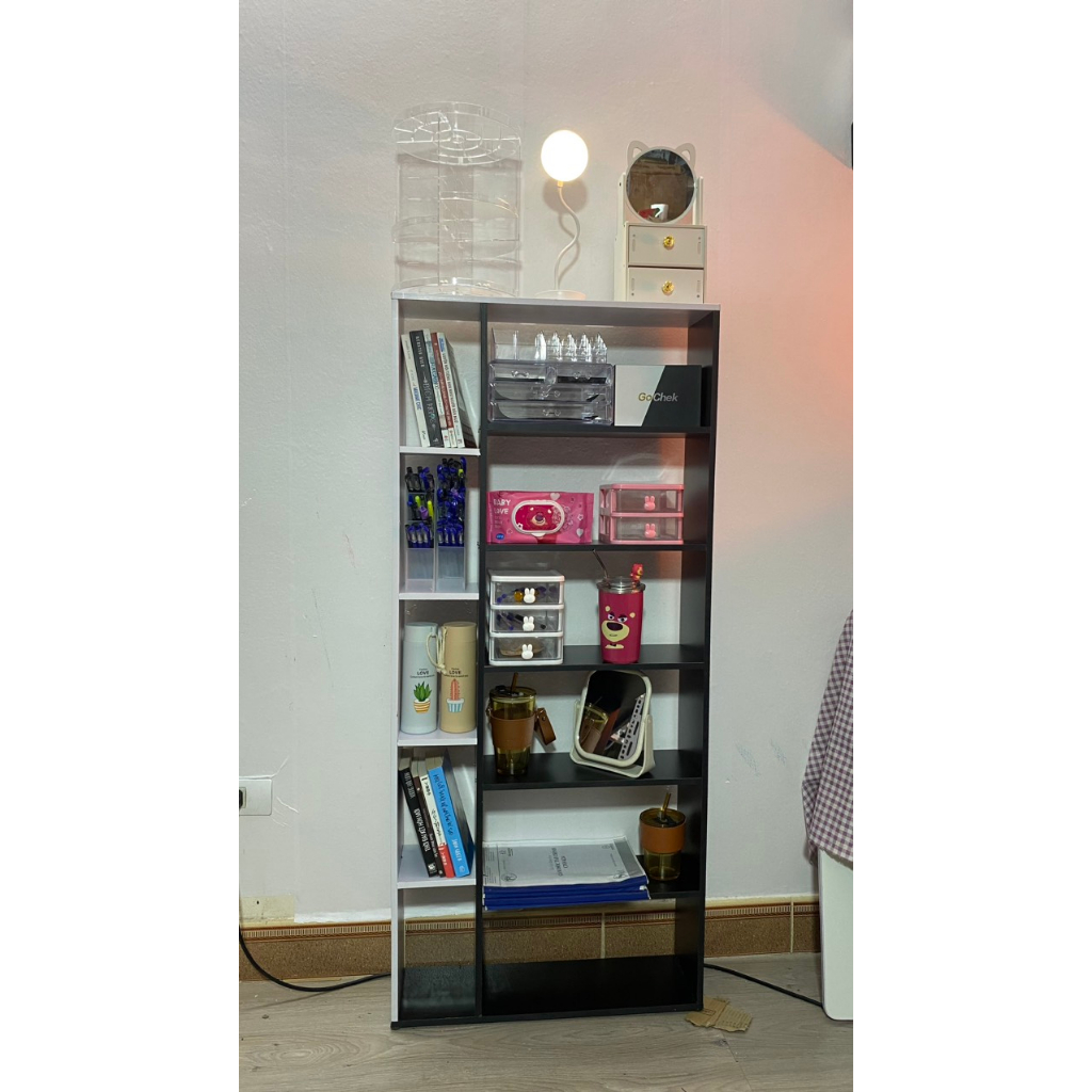 Kệ Sách Để Sàn Decor Phối Màu 6 Tầng Gỗ MDF Phong Cách Bắc Âu - Thương Hiệu GOSASHI