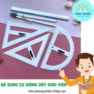  Bộ 5 thước giáo viên GIÁ RẺ hình học compa eke đo độ tam giác cân dầy đẹp vpp Diệp Lạc 