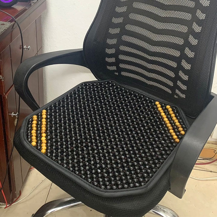 Lót ghế và tựa lưng hạt gỗ massage cao cấp cho văn phòng và ô tô, xe hơi, xe khách, xe tải