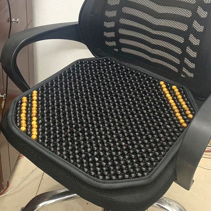 Lót ghế và tựa lưng hạt gỗ massage cao cấp cho văn phòng và ô tô, xe hơi, xe khách, xe tải