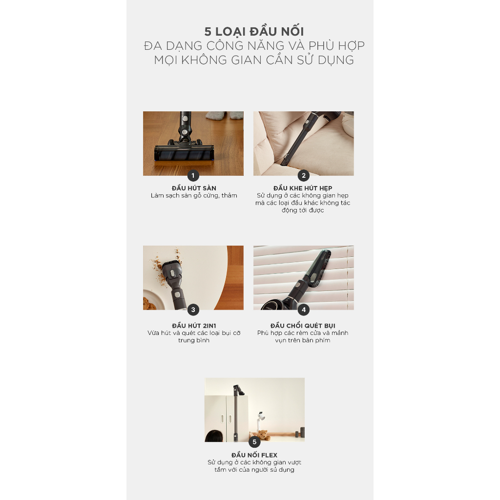 Máy hút bụi cầm tay không dây Cuckoo CVC- B1010UG, lực hút siêu mạnh 14000PA,lọc bụi Hepa 13 hút sạch bụi bẩn