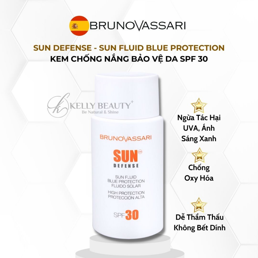 Kem Chống Nắng Ánh Sáng Xanh Sun Fluid Blue Protection SPF 30 - Bruno Vassari | Kelly Beauty