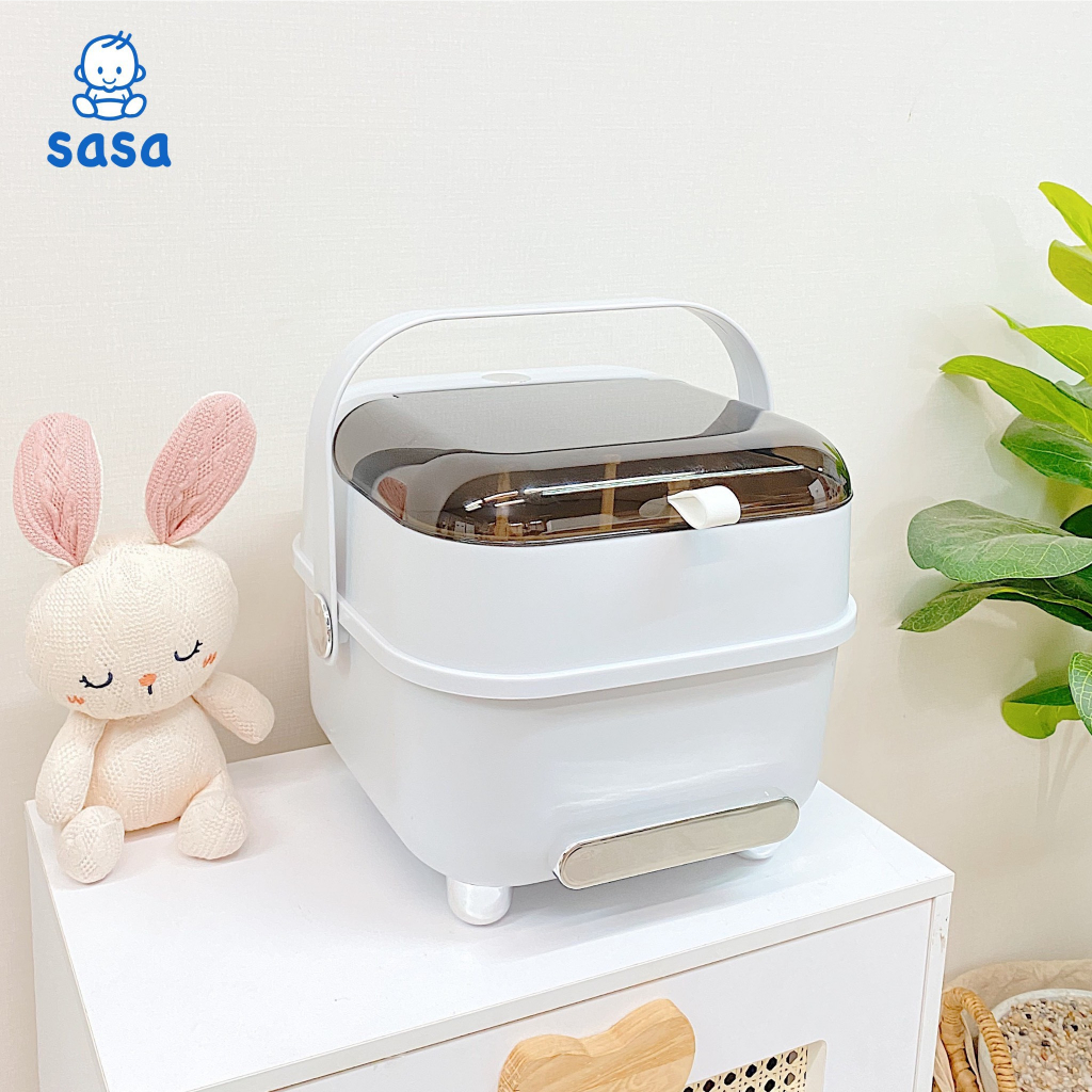 Khay úp bình sữa cho bé có nắp đậy Jupin - Vuông - Gấu / Finley 0030 / Úp Finley Tiệt Trùng UV FL-0076 / Holla 15216