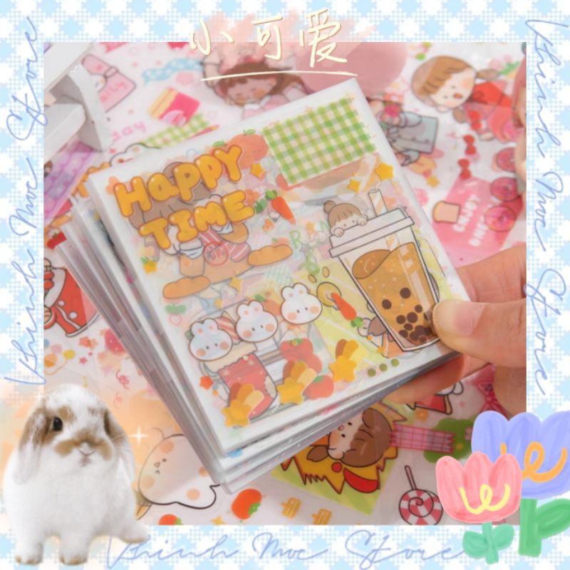 Sticker trang trí hoạt hình dễ thương
