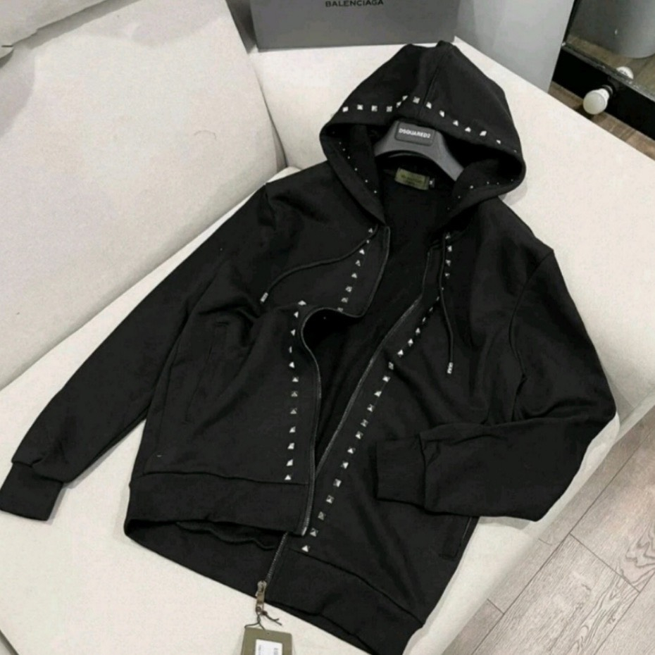 Áo Khoác Đinh Đính Đá Cao Cấp From Dáng Boy Phố- Áo KHoác Nam Nữ From Unnisex Hottrend 2023