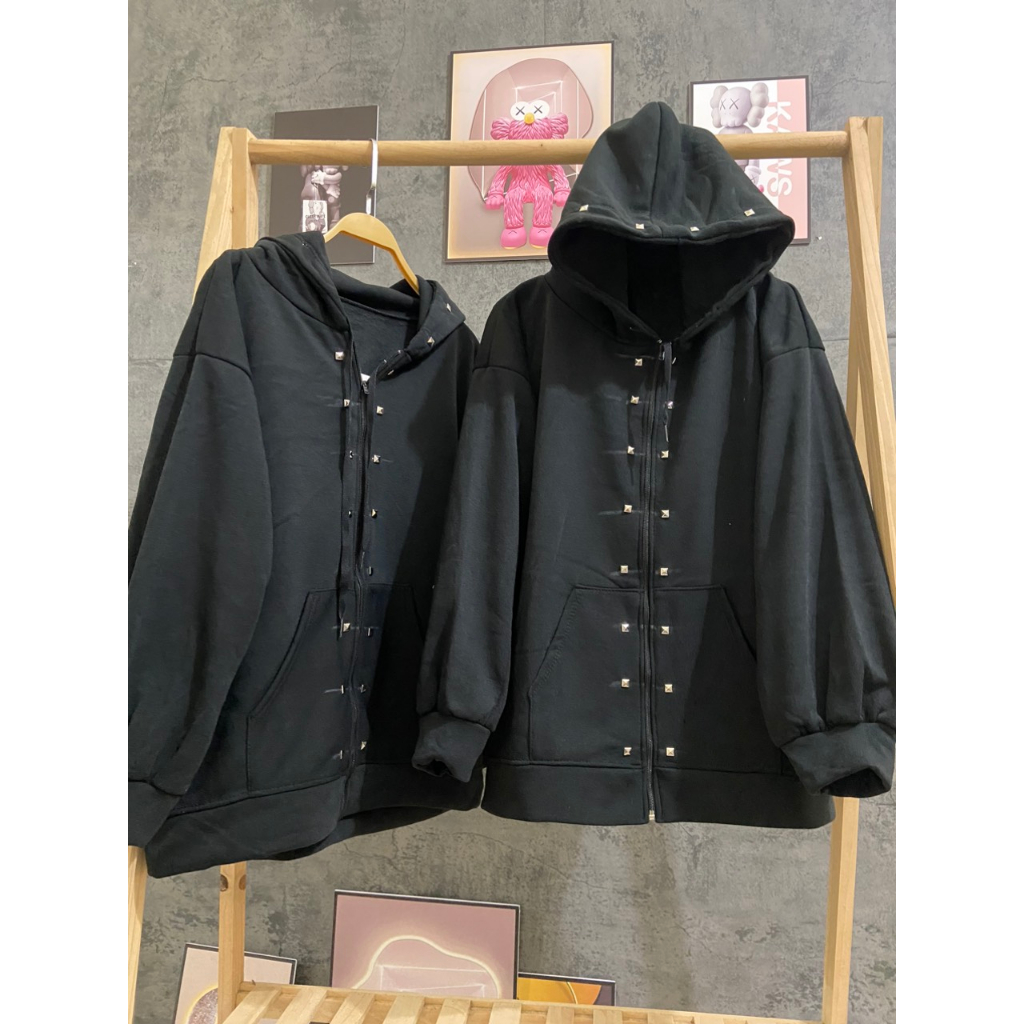 Áo Khoác Đinh Đính Đá Cao Cấp From Dáng Boy Phố- Áo KHoác Nam Nữ From Unnisex Hottrend 2023