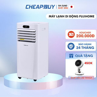 Máy lạnh di động 9000BTU phòng 15-35m2 nhập khẩu FUJIHOME, điều hòa đứng mini hút ẩm 25L/ngày,kết nối wifi