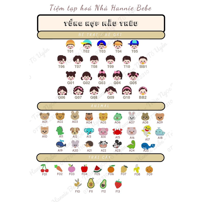 Nametag thêu tên gắn cặp chống thất lạc cho bé