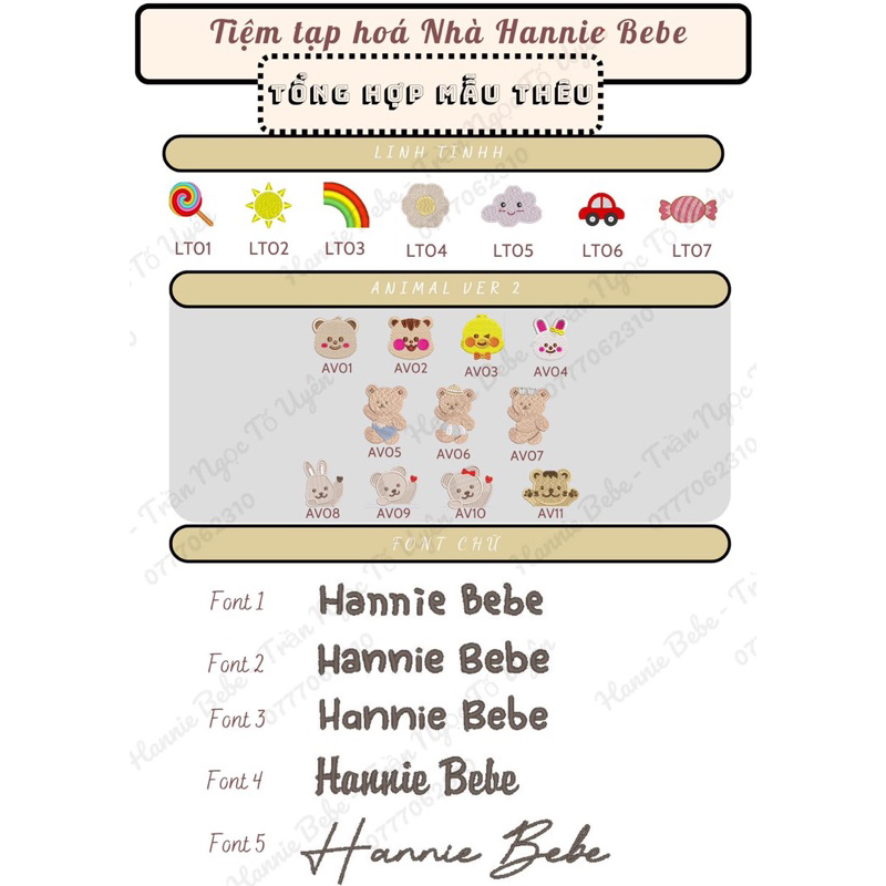 Nametag thêu tên gắn cặp chống thất lạc cho bé