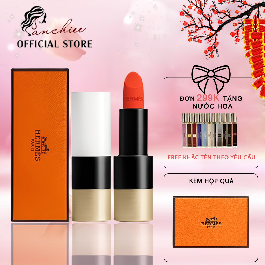 Son Hermes Rouge Exotique Matte Chính Hãng, Son Lì Dưỡng Cao Cấp, Giá Tốt