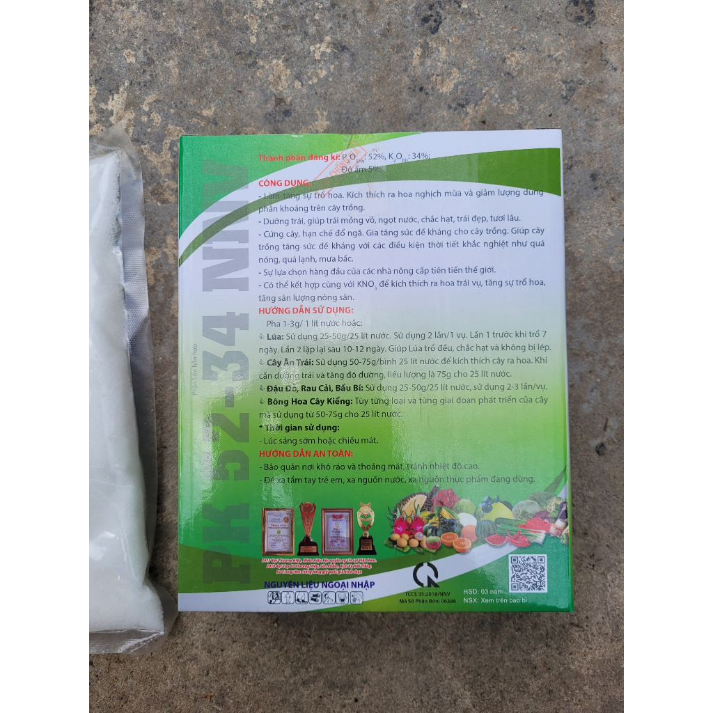 Tạo mầm hoa, kích thích ra hoa cực mạnh MKP 0-52-34 hộp 1kg dùng cho xoài, mận, cam quýt