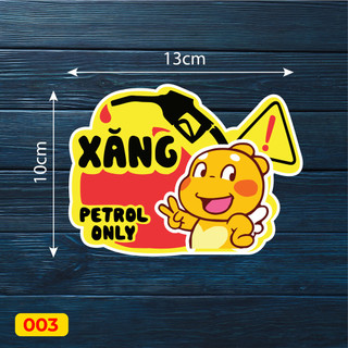 Combo 2 miếng dán sticker tem decal Xăng Dầu Hết Xăng Diesel Only Petrol Only dán nắp bình xăng xe ô tô xe hơi