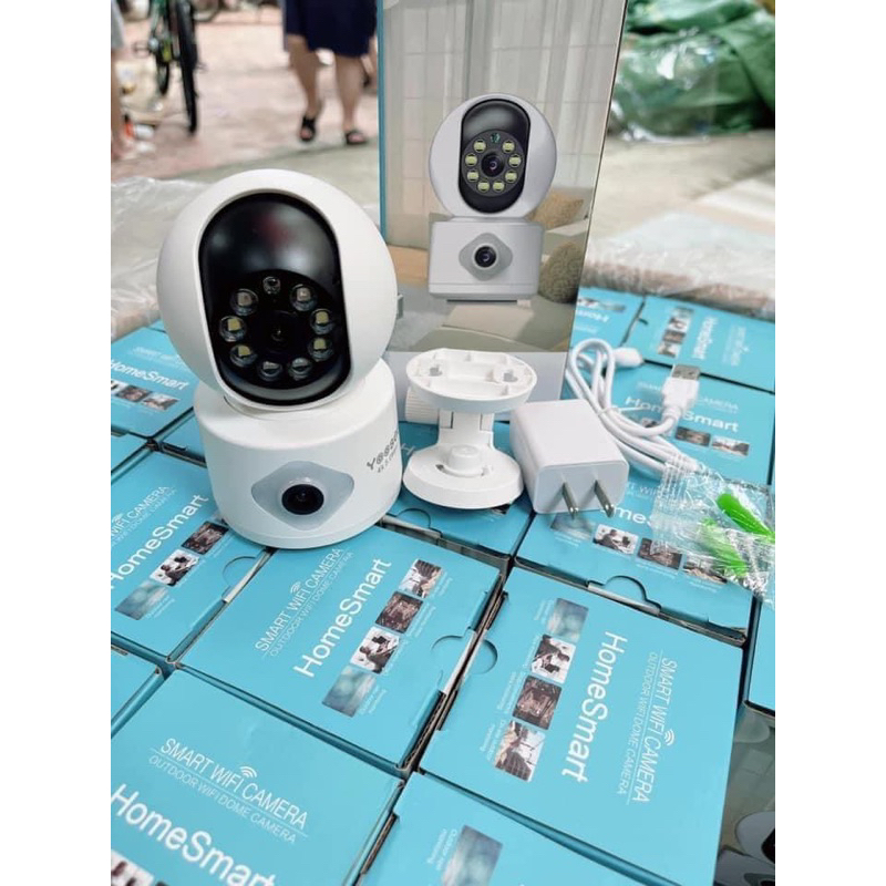 Camera wifi YooSee 5.0Mpx 2 mắt xem 2 khung hình cùng lúc 360°xem đêm CÓ MÀU, đàm thoại 2 chiều