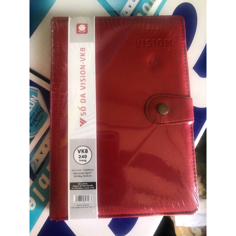 Sổ bìa da đỏ 200 trang  kèm bút , giấy cao cấp