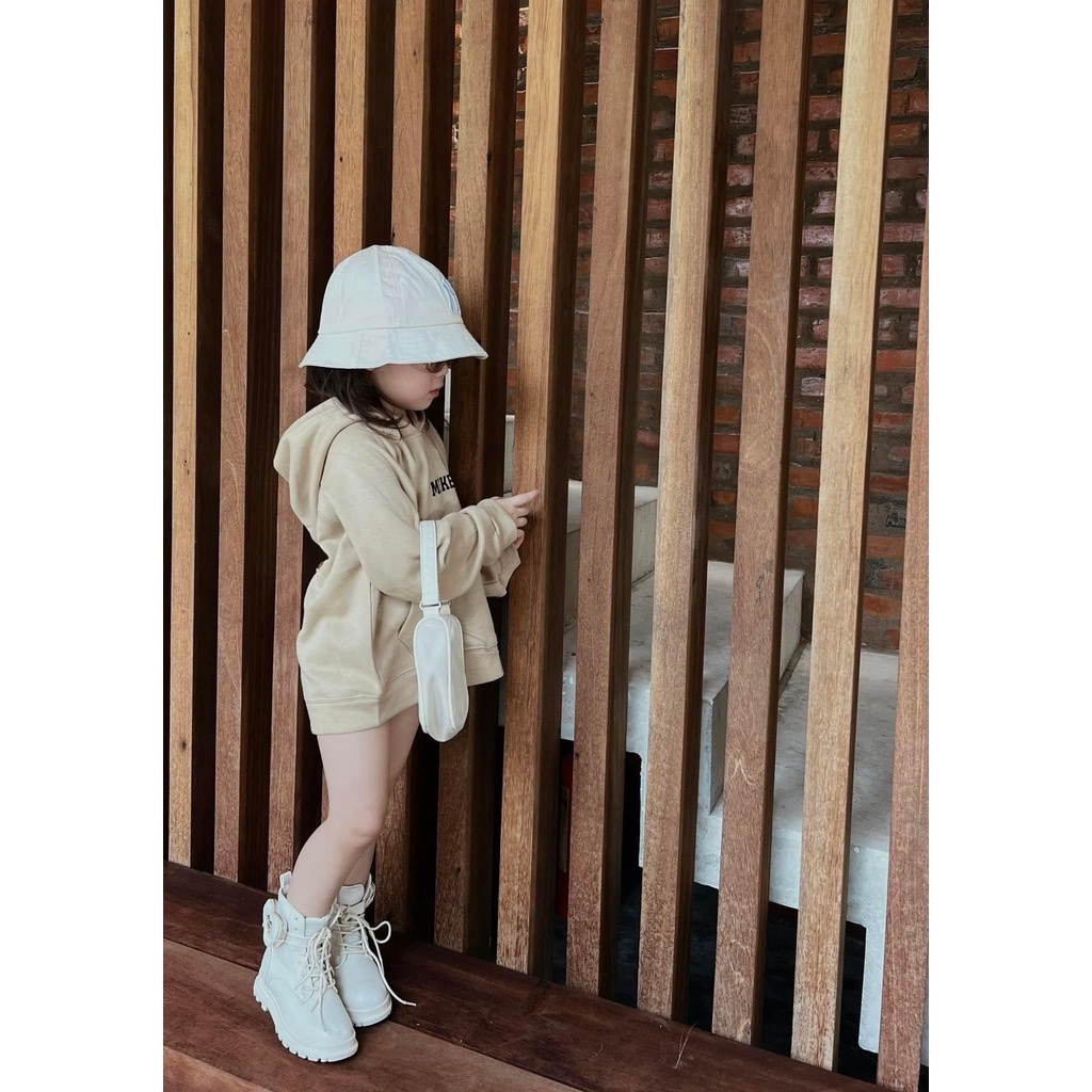 Áo nỉ hoodie có mũ mikebear cho bé , áo nỉ có mũ bé gái, trai unisex - Winni Kids