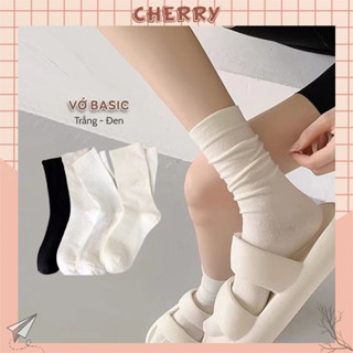 Tất cổ cao chất liệu cotton thoáng khí, phong cách basic dễ phối đồ - Cherry shop