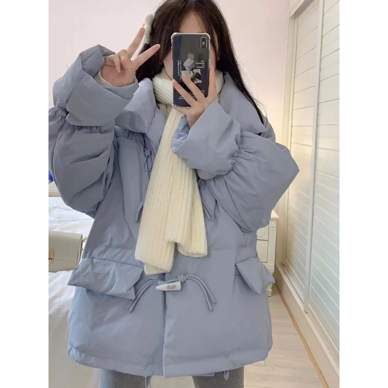 FREESHIP ÁO PHAO ĐẠI HÀN XANH PASTEL KHUY CÀI SIÊU ẤM QCCC