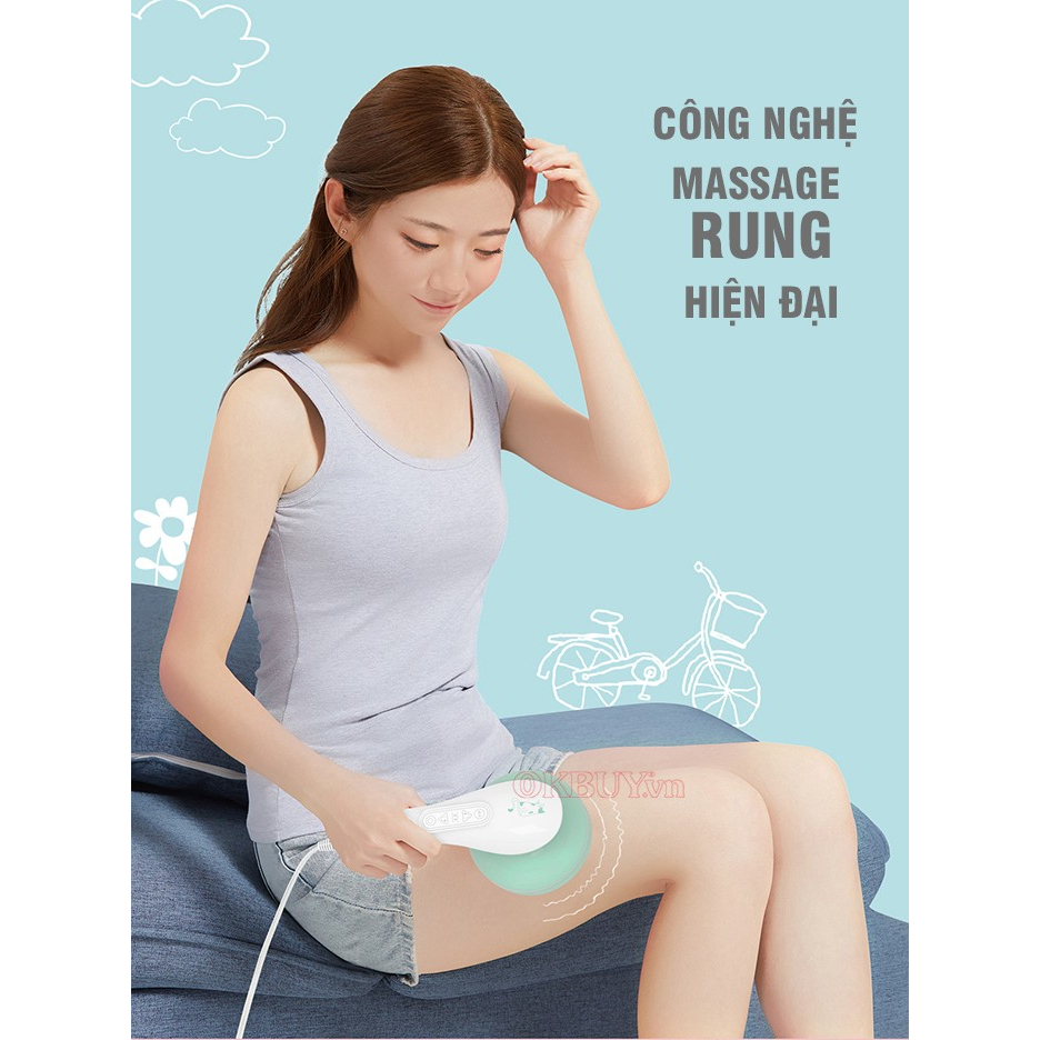 Máy massage cầm tay 4 đầu Puli PL-664AC4 - 5 kiểu rung | OKbuy