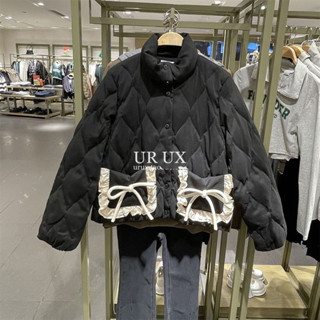  FREESHIP ÁO PHAO ĐEN TÚI NƠ HOẠ TIẾT TRÁM SIÊU ẤM  DÁNG LỬNG MỎNG   