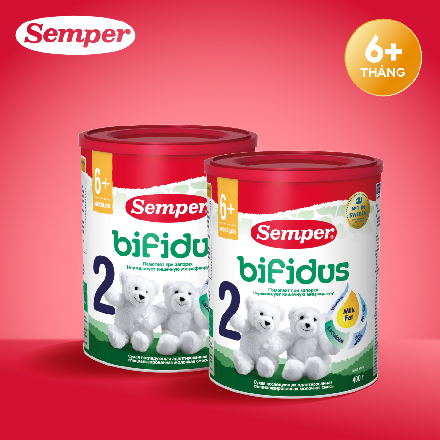 Combo 2 Sữa bột công thức Semper Bifidus số 2 400g/hộp