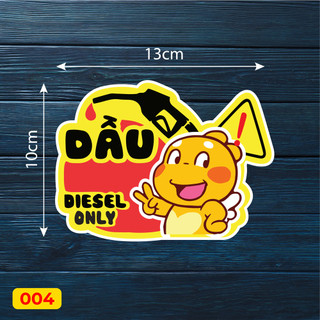 Combo 2 miếng dán sticker tem decal Xăng Dầu Hết Xăng Diesel Only Petrol Only dán nắp bình xăng xe ô tô xe hơi